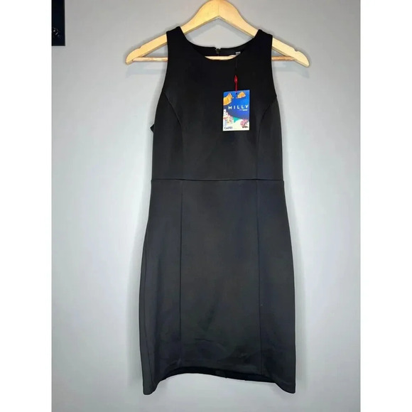 Milly Dresses & Skirts - MILLY black shift dress pencil dress career modest holiday party size 4 MIDI